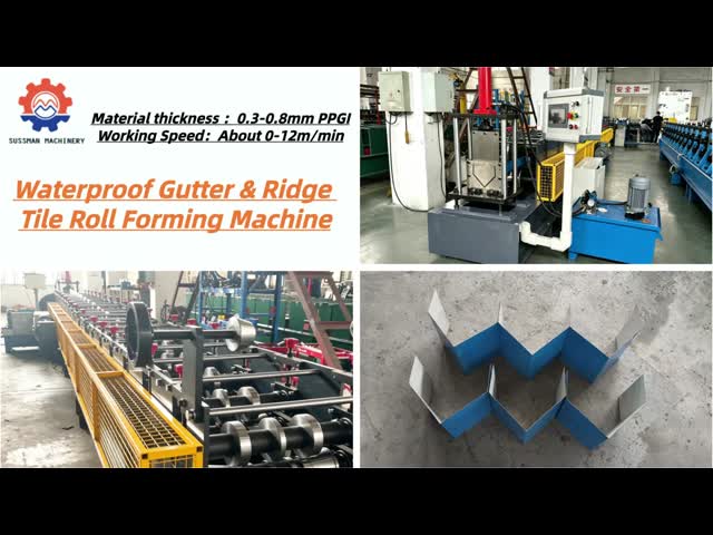Canal de Drenaje de Techo Metalico, Remate de Cumbrera y para Teja de Cumbrera por Rollo Formadora Maquina Naves Industriales Talleres de Techo y Almacenes para Canaleta Impermeable