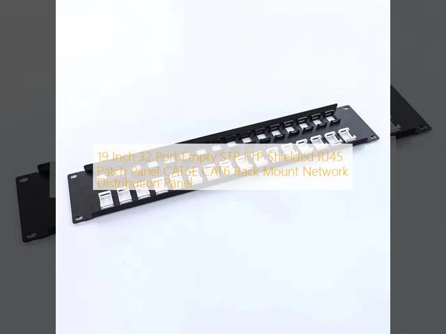 Rack Mount Patch Panel 1U 12 Port CAT5E CAT6A UTP Unloaded Featuring RJ45 Jacks and Phosphor Bronze IDC Pins for Network Setup