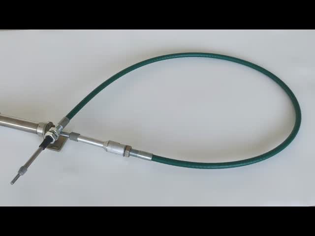 Stainless Steel Push-Pull Control Cable Assembly with Integrated Stabilizing Cylinder for Corrosion Resistant Applications