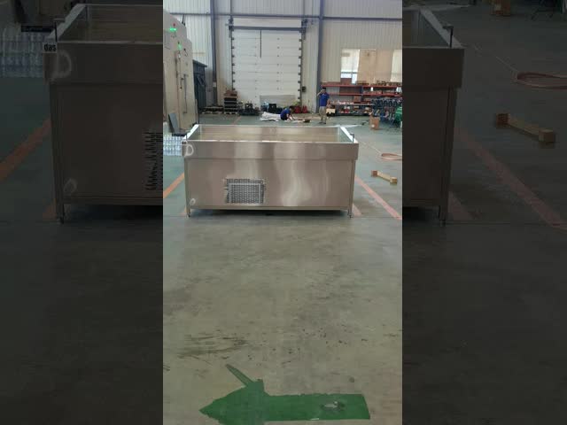 Commercial Stainless Steel Refrigerated Fish Display Counter Seafood Showcase for Supermarket