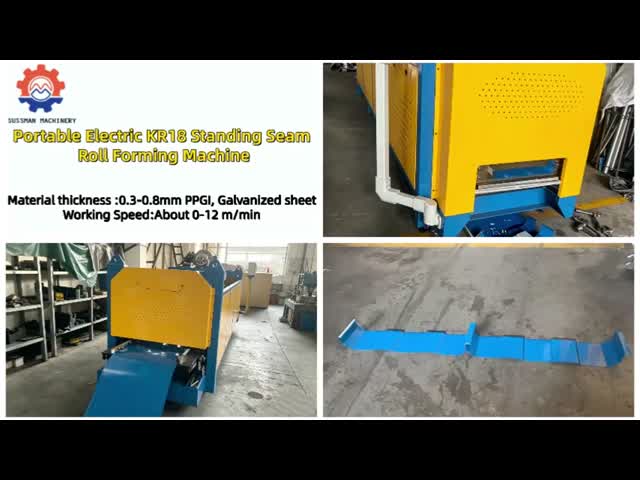 Newest Design GI Colored Steel Electric Driven Portable KR18 Standing Seam Roll Forming Machine In Stock  For  Sale
