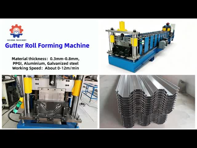 0.3-0.8mm PPGI Galvanized Sheet Aluminum Rain Gutter Roll Forming Machine Residential Commercial Building Roof Drainage Project