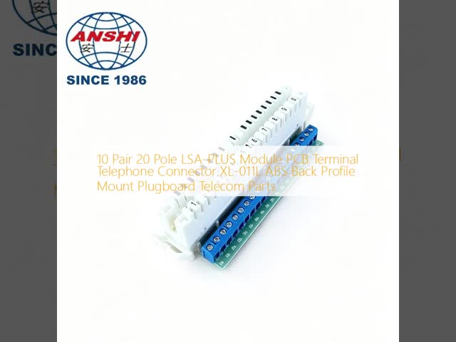 10 Pair 20 Pole LSA-PLUS Module PCB Terminal Telephone Connector XL-011L ABS Back Profile Mount Plugboard Telecom Parts