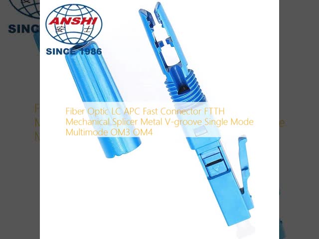 Fiber Optic LC APC Fast Connector FTTH Mechanical Splicer  Metal V-groove Single Mode Multimode OM3 OM4