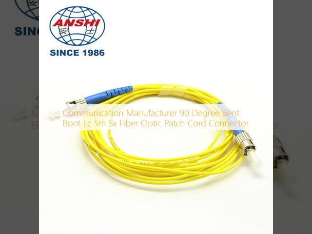Communication Manufacturer 90 Degree Bent Boot Lc Sm Sx Fiber Optic Patch Cord Connector