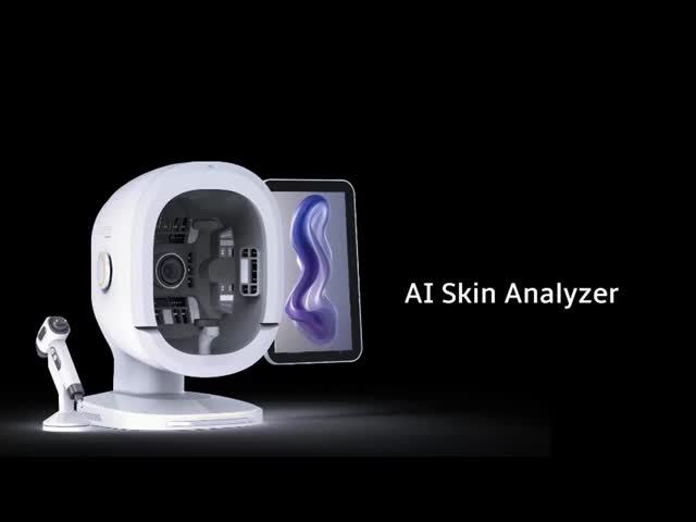 Triple Lens Facial Tester Scanner 19 Languages 8 Spectral 3D AI Skin Analysis Machine