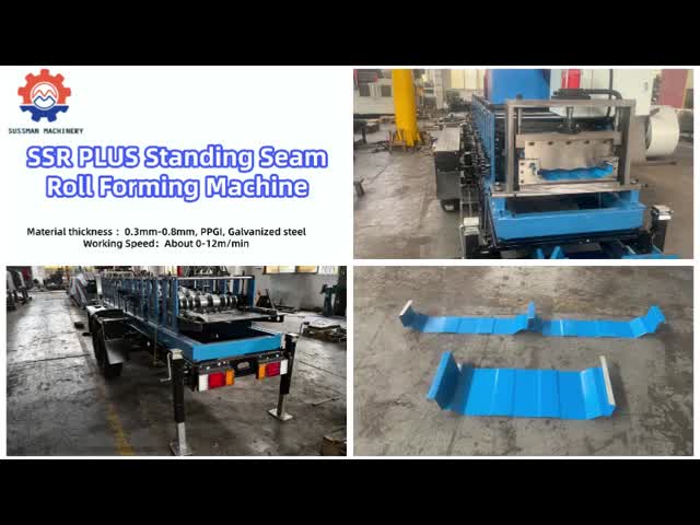 0.4mm-0.7mm Thickness SSR Plus Standing Seam Roll Forming Machine with Portable Trailer