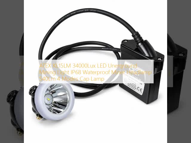 Golden Future KL10M 25000Lux IP68 Waterproof Mining Head Lamp with 10Ah Battery Capacity Miner Cap Lamp