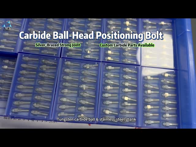 High‑Precision Tungsten Carbide Ball‑Head Positioning Bolt, 1/4‑28 UNF Thread