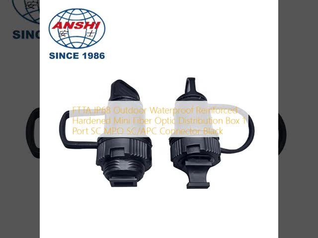 FTTA IP68 Outdoor Waterproof Reinforced Hardened Mini Fiber Optic Distribution Box 1 Port SC MPO SC/APC Connector Black