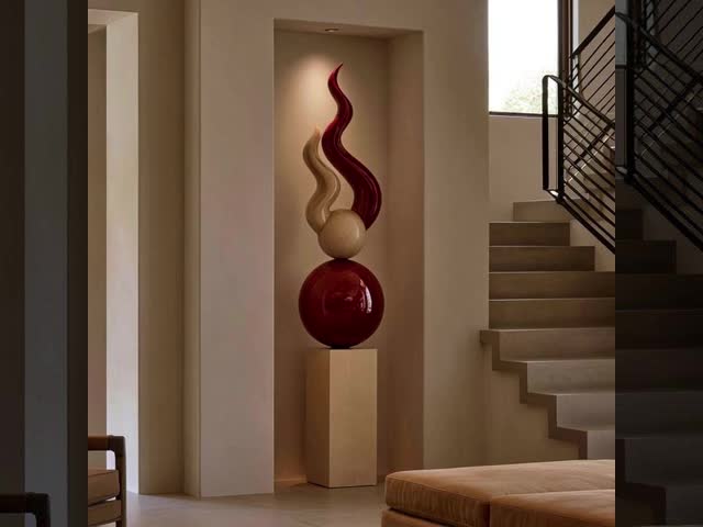 Contemporary Metal Abstract Sculpture Custom Hotel Interior Artwork