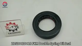 ZD50×80×18 Double Spring Combined Skeleton Oil Seal Rectangular Structure For Loader & Mini Wheel Loader Gearbox Transmission Replacement Seal