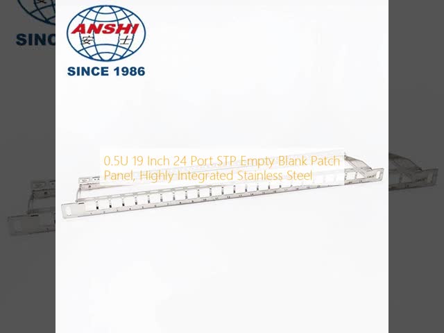Rack Mount Patch Panel 1U 12 Port CAT5E CAT6A UTP Unloaded Featuring RJ45 Jacks and Phosphor Bronze IDC Pins for Network Setup