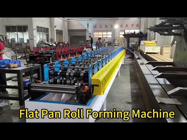 Flat pan roof panel roll forming machine