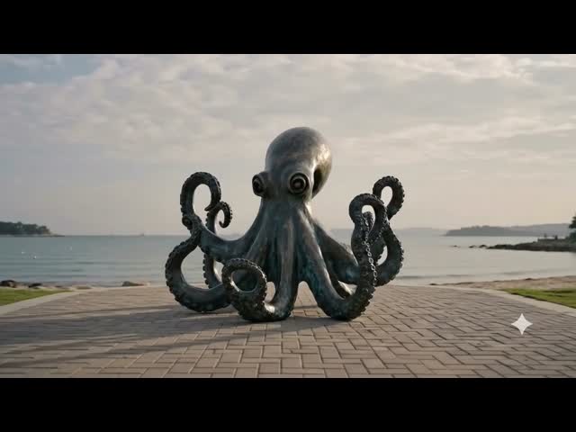 Handcrafted Bronze Giant Octopus Statue | Coastal & Nautical Home Office Decoration
