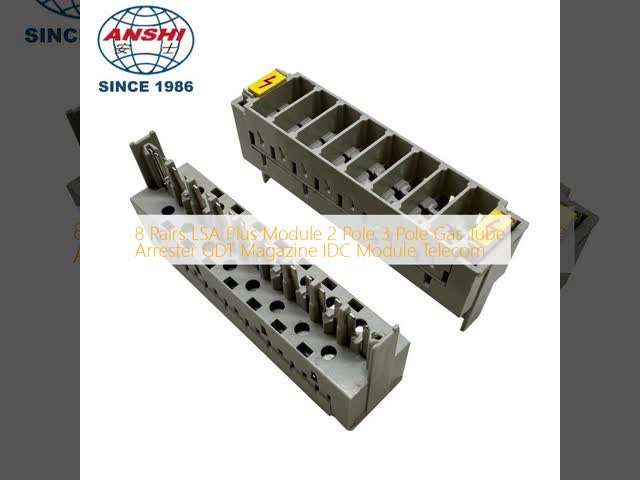 8 Pairs LSA Plus Module 2 Pole Gas Tube Arrester GDT Magazine