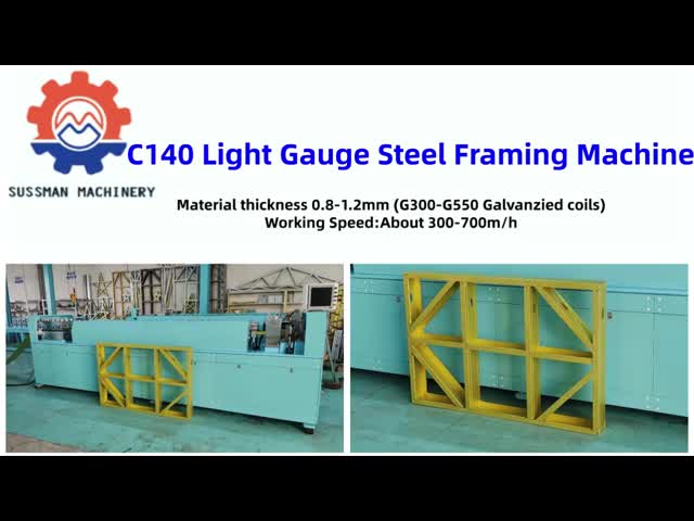 Australia 0.8-1.2mm G300-G550 Galvanized Coils C140 LGSF Light Gauge Steel Framing Machine Prefab Villa Modular House Building