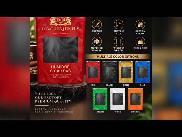 OPP LDPE Laminated Material Cigar Humidor Bags Suitable For Holding 5 to 20 Cigars Depending On Size Humidity Control Bag