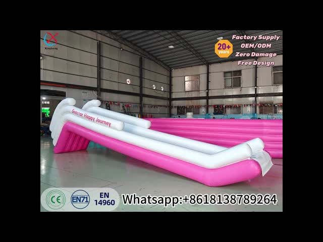 Pink Inflatable Yacht Water Slide Custom Inflatable Slide for Yacht Water Entertainment