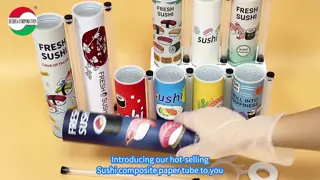 Short 47mm Height Sushi Push Pop Paper Tube Food Grade Custom Printed Sushi Paper Tube