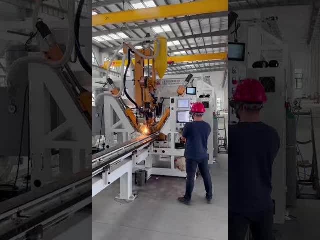 Light Pole Shut-Welding Machine for circle and polygon pole / tube 14000mm length