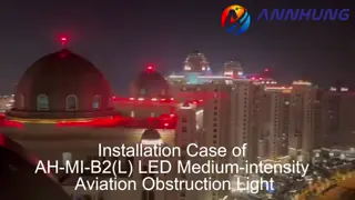 FAA L864 Type B Aviation Obstruction Light With Solar Panel Charging Battery