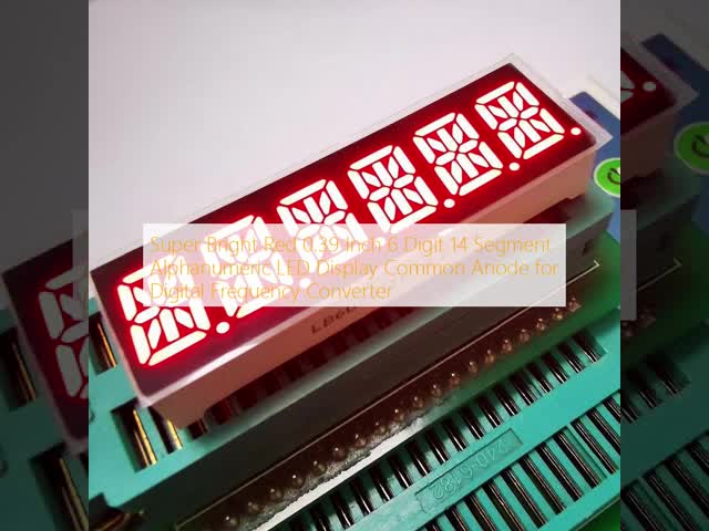 Super Bright Red 0.39 Inch 6 Digit 14 Segment Alphanumeric LED Display  Common Anode for Digital Frequency Converter