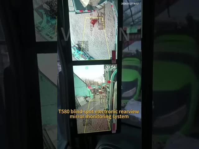 Truck Blind Spot Camera System 1080P Dual Lens Side View Camera 18.88 Inch Monitor for Semi Truck Trailer Commercial Vehicle