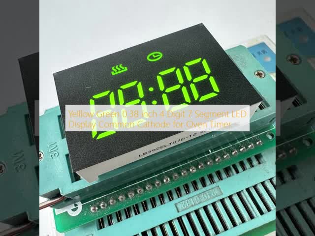 Yelllow Green 0.38 inch 4 Digit 7 Segment LED Display Common Cathode for Oven Timer