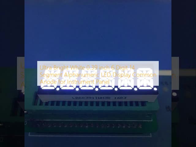 Ultra Bright White 0.39 inch 6 Digit 14 Segment Alphanumeric LED Display Common Anode for Instrument Panel 