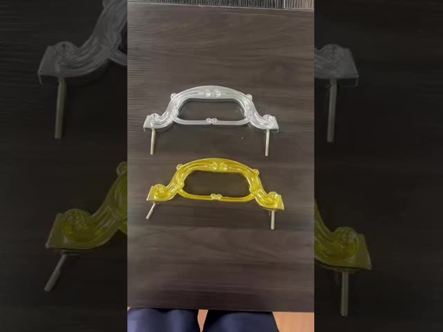 European Style Curved Ornamental Plastic Casket Handle H9010, Glossy Gold Funeral Casket Hardware
