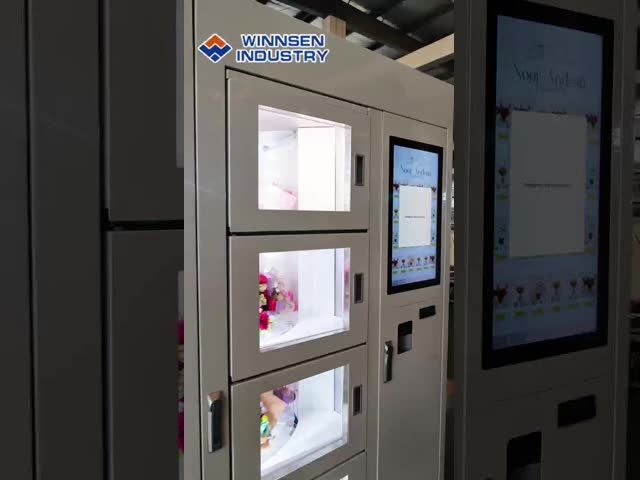 Winnsen 360 Rotation Automatic Large Box Flower Vending Machine with 22 Inch Touch Screen and Multiple Payment Options