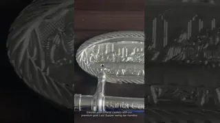 Gold Plated Plastic Casket Swing Bar Handle With The Last Supper Embossed Panel Funeral Casket Hardware