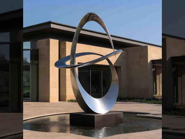 Custom Abstract Stainless Steel Sculpture for Outdoor Water Pool Art