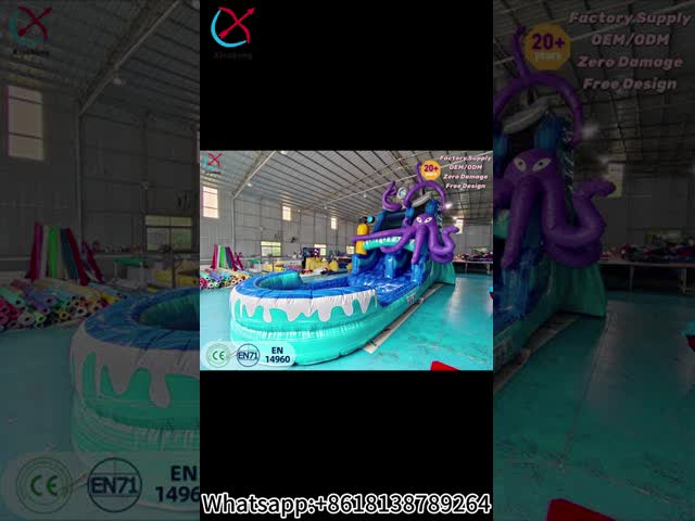 Octopus Theme Inflatable Water Slide Giant Inflatable Water Slide With Pool for Outdoor