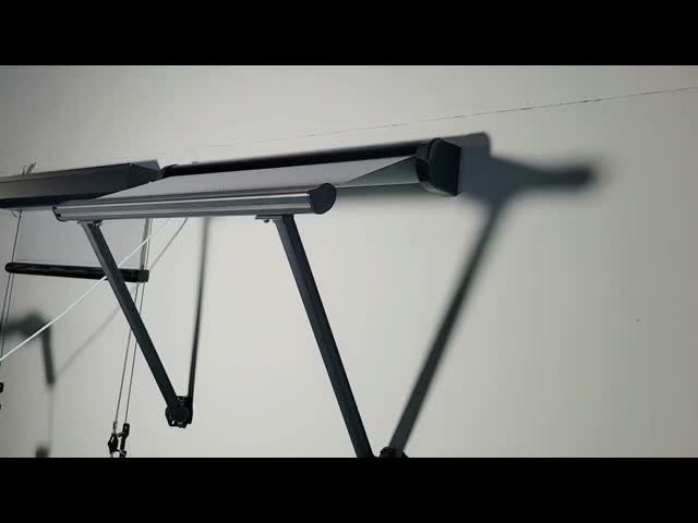 Aluminum Drop Arm Electric Retractable Window Awnings Remote Control