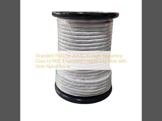 Stranded 1500/38 2USTC-H High-frequency Class H/180C Enameled Copper Litz Wire with Sinle Nylon Serve