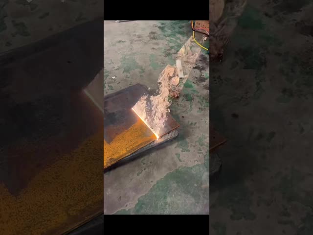 Video of a laser cleaning machine removing rust