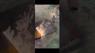 Video of a laser cleaning machine removing rust