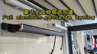 Full Cassette Awning Providing Adjustable Shade Control and Enhanced Durability Suitable for Restaurants Cafes and Homes