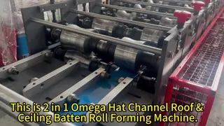 0.4-0.8mm Australian Roof Panel Support Roof & Ceiling Batten Roll Forming Machine Ceiling Framing 2 in 1 Omega Hat Channel