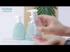 Botella de loción de plástico de bomba de flores 250ml Diseño lindo para la crema de lavado