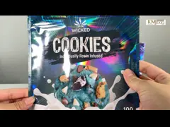 Custom Holographic Stand Up Pouch Laser Aluminium Zipper Pouch For Cookies