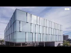 U Shape Tempered Clear Glass Partition Wall With Interlining Drawings Frosted Glazing Wall