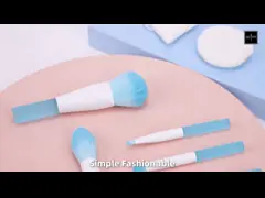 5 Stück Reise Make-up-Bürste Set mit Make-up Puff Klar PVC Verpackungskiste