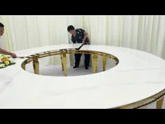 Χρυσό Μη Πτυσσόμενο Τραπέζι Γάμου Στρογγυλό Τραπέζι Γάμου Εγγύηση 1 έτους