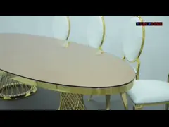 Μόδα Κολοκύθα Πίσω Σχεδιασμός Εκδήλωση Πάρτι Ενοικίαση Επίπλων Χρυσό Ανοξείδωτο Ατσάλι Τραπεζαρία Καρέκλα για Ξενοδοχείο Εστιατόριο